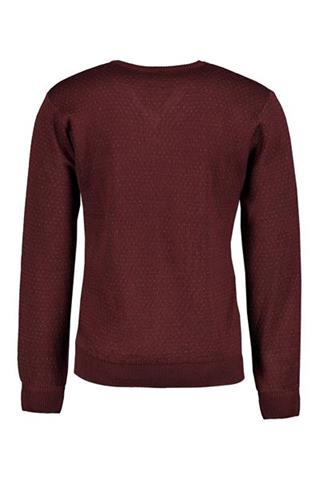 Bordowy sweter męski w kropki 73839 - 106891