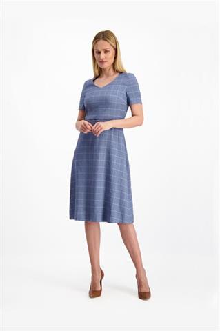 Lniana sukienka w kratę 84952 - 123571