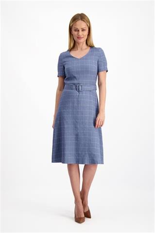 Lniana sukienka w kratę 84952 - 123581