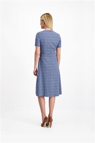 Lniana sukienka w kratę 84952 - 123591