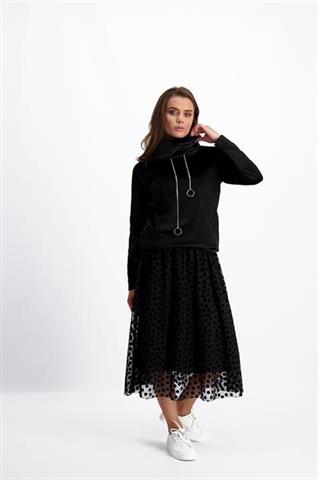 Czarna bluza z łańcuszkami Inga 84127 - 141401