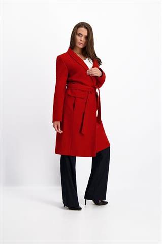 Czerwony płaszcz z wiązaniem w pasie Donna Picchi 84019 - 147791