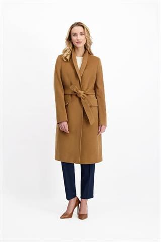 Camelowy płaszcz damski 85514 - 176431