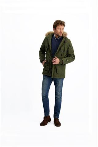 Oliwkowa parka męska 11028 - 185651