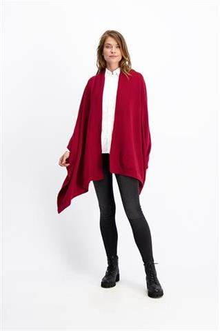 Czerwone poncho damskie 84450 - 208821