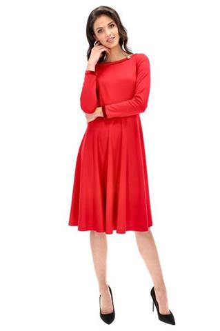 Czerwona sukienka midi 58150 - 220181