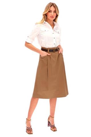 Spódnica midi z marszczoną talią 58173 - 221681
