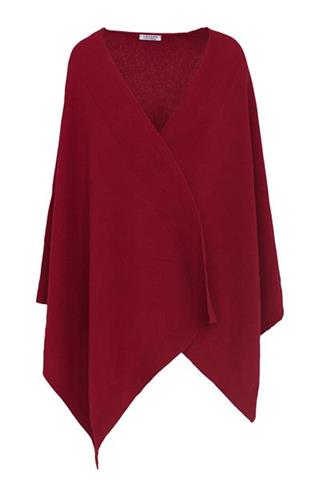 Czerwone poncho damskie 84450 - 22321