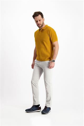 Musztardowa koszulka polo 73859 - 232761