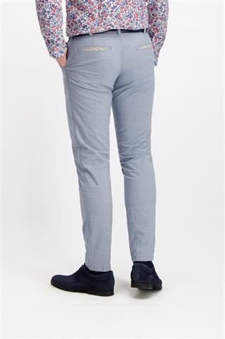 Jasnoniebieskie spodnie męskie w kratę chinos 64159 - 245641