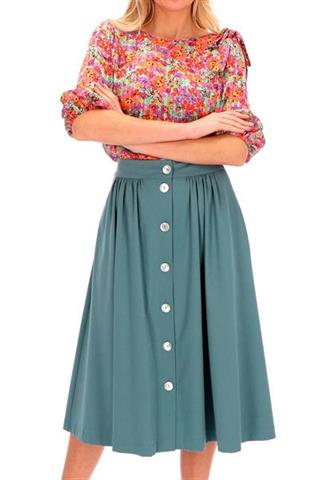 Rozkloszowana spódnica midi z guzikami 58260 - 274311