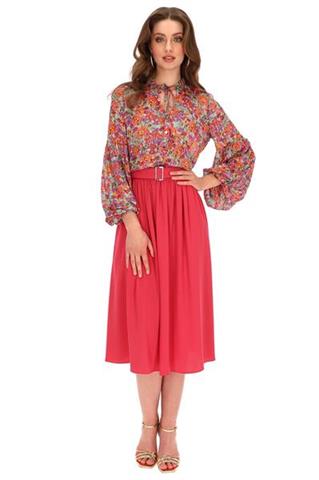 Rozkloszowana spódnica midi z paskiem 58257 - 274661