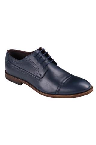 Granatowe skórzane buty męskie derby 72836 - 28231