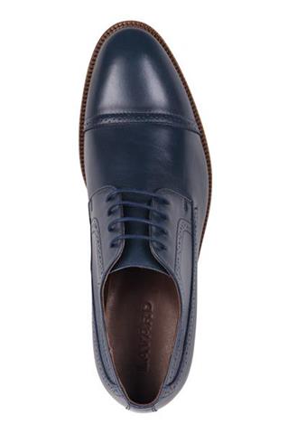 Granatowe skórzane buty męskie derby 72836 - 28261