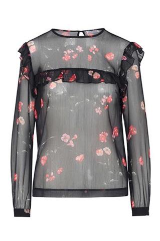 Transparentna bluzka damska w kwiaty Yetta 84465 - 28481