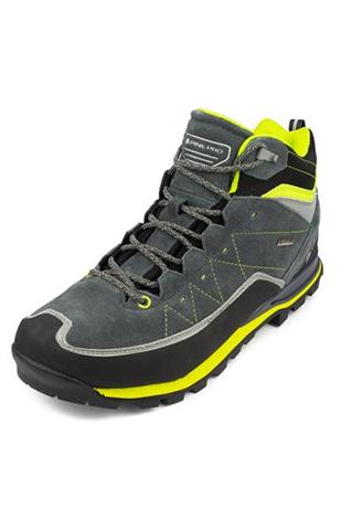 Szare buty outdoorowe męskie z żółtymi elementami 58470 - 289311