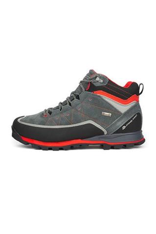 Szare buty outdoorowe męskie z czerwonymi elementami 58469 - 289411
