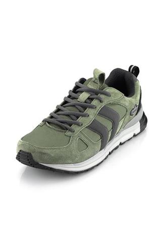 Skórzane sneakersy męskie w odcieniu zieleni 58467 - 290741