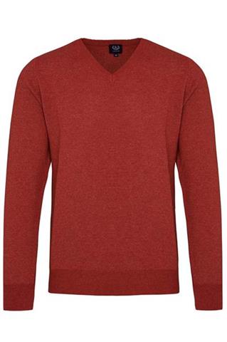 Malinowy sweter V-Neck Rosso 72752 - 29621