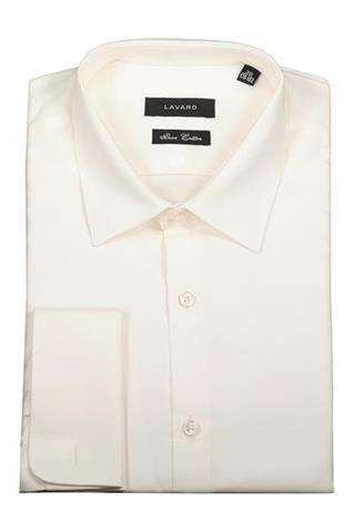 Elegancka koszula męska slim w kolorze écru 92304 - 307871