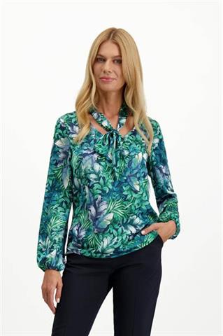 Elegancka bluzka damska ze wzorem liści 85817 - 310891
