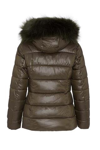 Casualowa kurtka w kolorze khaki z futerkiem 84096 - 31551