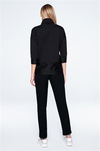 Czarna bluza damska z perełkami 58505 - 324311