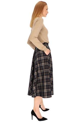 Rozkloszowana spódnica midi w grubą kratkę 58570 - 338291