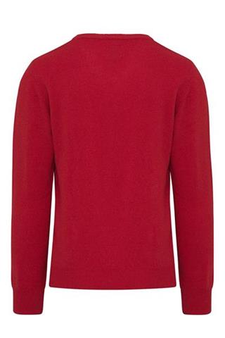 Czerwony sweter z wełny V-Neck 72759 - 34701