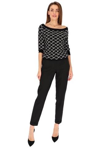 Czarny sweter z dekoltem w łódkę 58596 - 351551