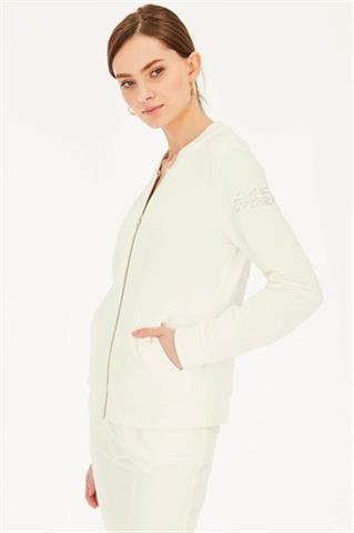 Biała bluza damska z cekinami 58637 - 365011