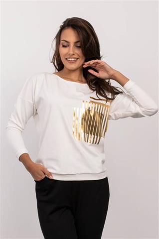 Bluza damska ze złotym wzorem 58702 - 376091