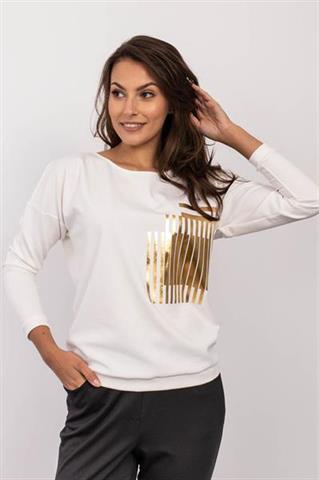 Bluza damska ze złotym wzorem 58702 - 376121