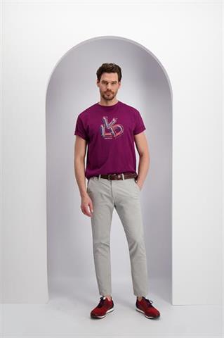 Bawełniany t-shirt męski bordowy z nadrukiem 78040 - 377361