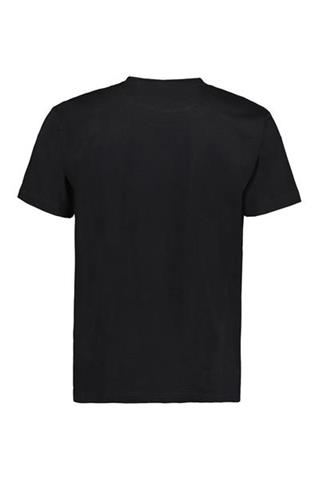 Bawełniany t-shirt męski czarny z nadrukiem 78037 - 380671