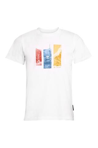 Biały t-shirt męski z kolorowym nadrukiem 58801 - 383241