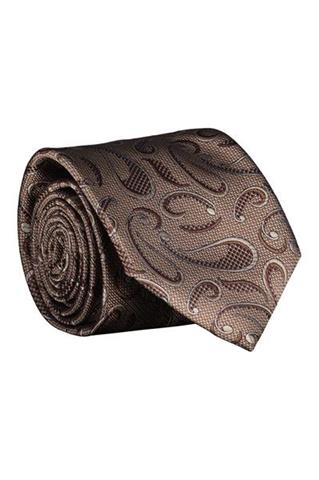 Brązowy krawat we wzory 57485 - 385911