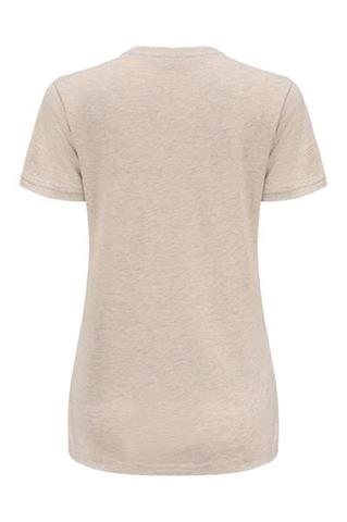 Beżowy t-shirt damski V-neck 58736 - 389751