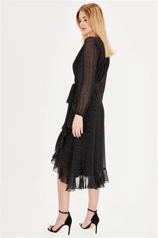 Czarna sukienka w kropki 58839 - 391471