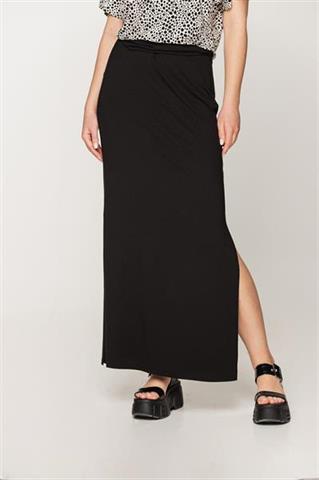 Czarna sukienka maxi z rozcięciami 58860 - 396831