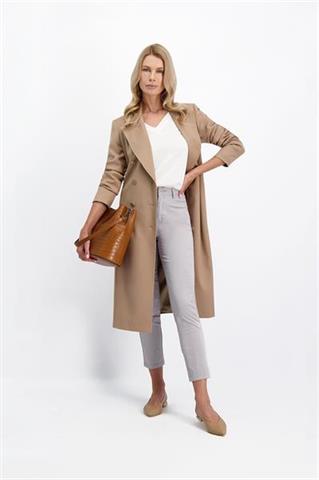 Szare spodnie damskie chinos 84057 - 399501