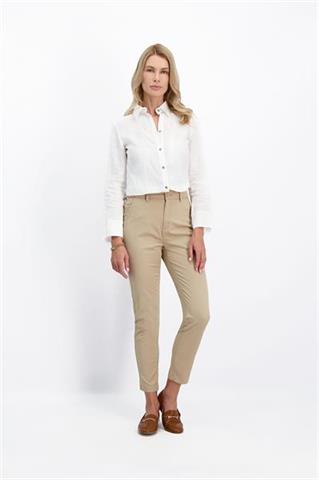 Beżowe spodnie damskie chinos 84176 - 401081