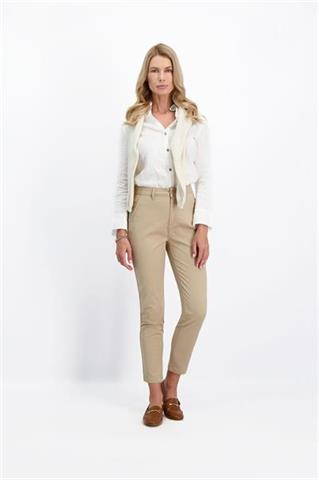 Beżowe spodnie damskie chinos 84176 - 401121