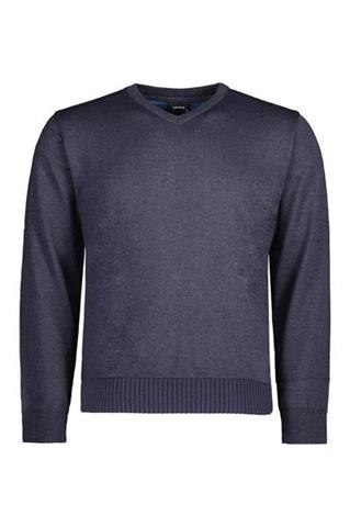 Granatowy sweter v-neck 74046 - 405201
