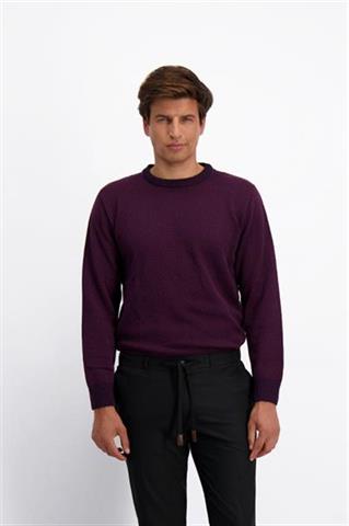 Bordowy sweter round neck 74048 - 410231