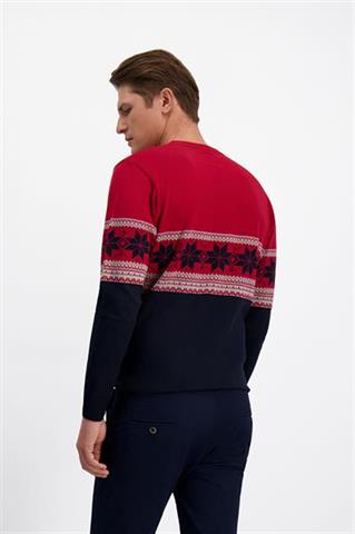Czerwony sweter świąteczny z bawełną 74069 - 431271