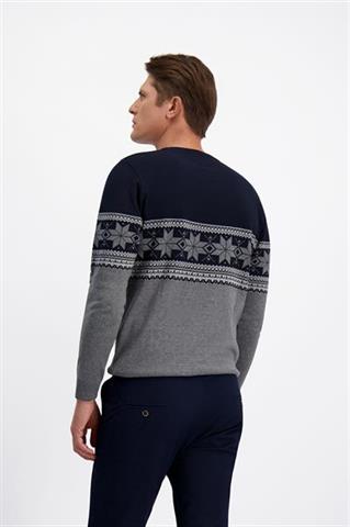 Granatowy sweter świąteczny z bawełną 74070 - 431311
