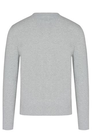 Szary melanżowy sweter V-neck 72665 - 43881
