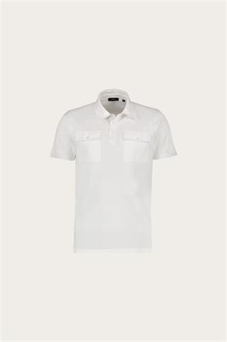 Biała bawełniana koszulka męska polo 74140 - 460041