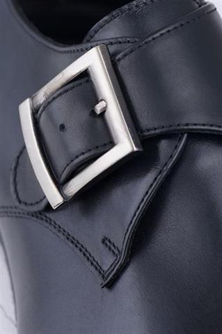 Czarne skórzane buty męskie monki 73007 - 46751